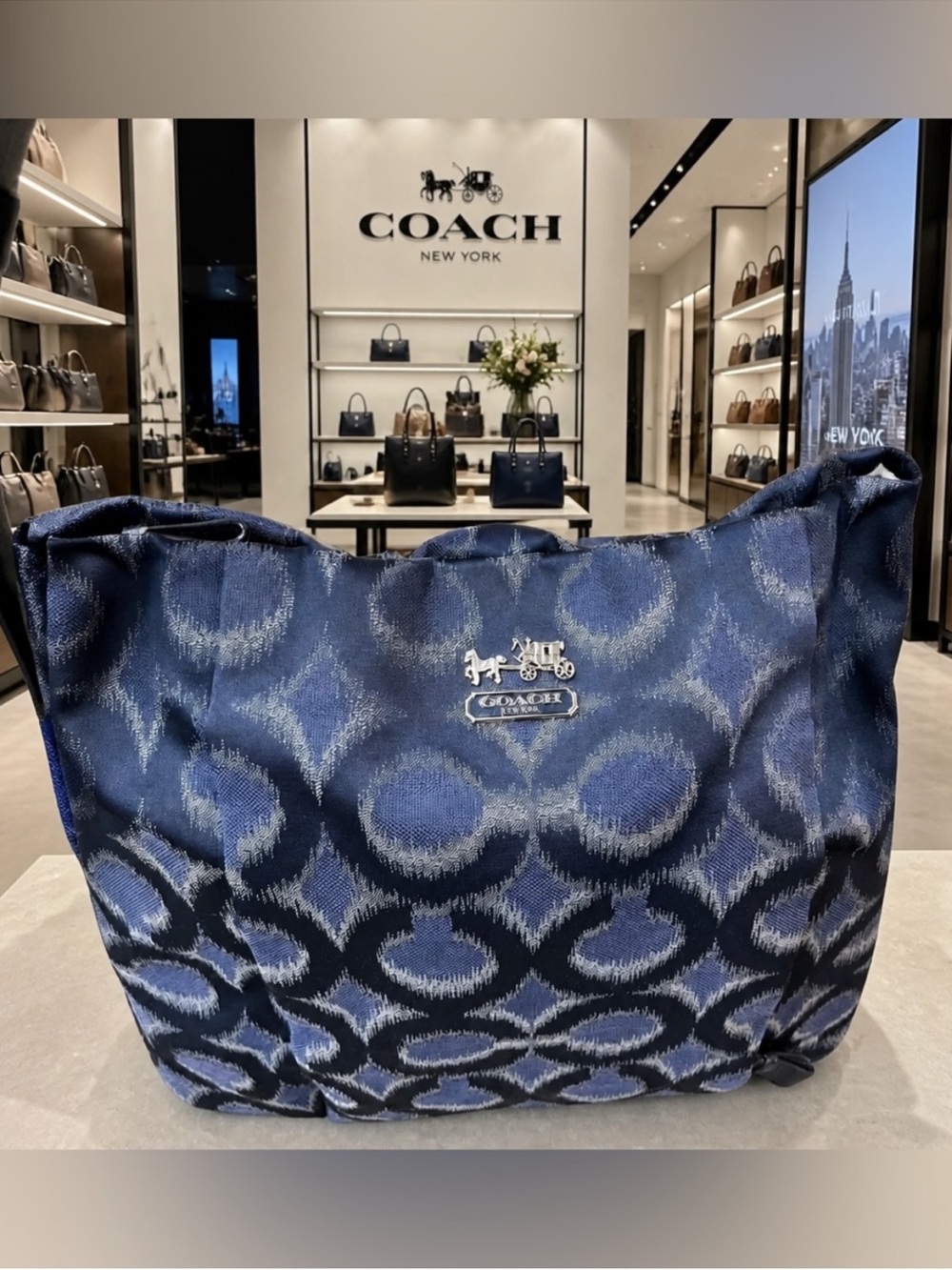 Coach Madison Isabelle Shoulder Bag - Signature Blue Ikat - Picture 5 of 7